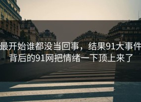 最开始谁都没当回事，结果91大事件背后的91网把情绪一下顶上来了
