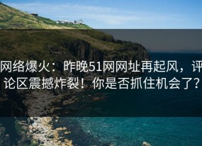 网络爆火：昨晚51网网址再起风，评论区震撼炸裂！你是否抓住机会了？