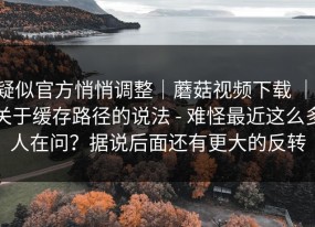 疑似官方悄悄调整｜蘑菇视频下载 ｜ 关于缓存路径的说法 - 难怪最近这么多人在问？据说后面还有更大的反转
