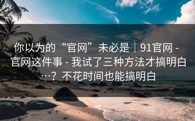 你以为的“官网”未必是｜91官网 - 官网这件事 - 我试了三种方法才搞明白…？不花时间也能搞明白