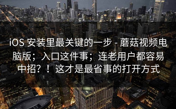 iOS 安装里最关键的一步 - 蘑菇视频电脑版；入口这件事；连老用户都容易中招？！这才是最省事的打开方式