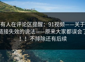 有人在评论区提醒：91视频——关于链接失效的说法——原来大家都误会了！！不排除还有后续
