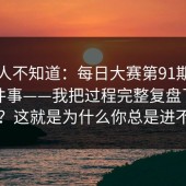 很多人不知道：每日大赛第91期｜官网这件事——我把过程完整复盘了一遍…？这就是为什么你总是进不去